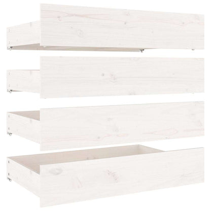 3103560 vidaXL Bed Frame without Mattress with Drawers White 140x200 cm (815045+815000)