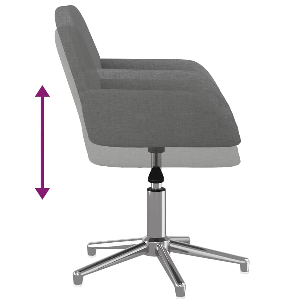 Swivel Dining Chairs 2 pcs Light Gray Fabric