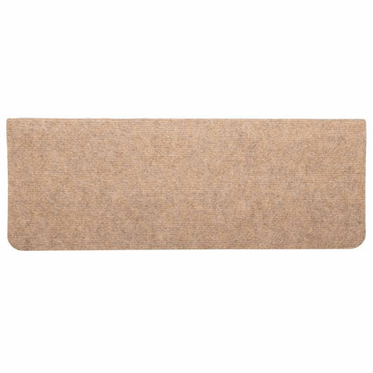 343476 vidaXL Stair Mats Self-adhesive 15 pcs 65x24,5x3,5 cm Beige