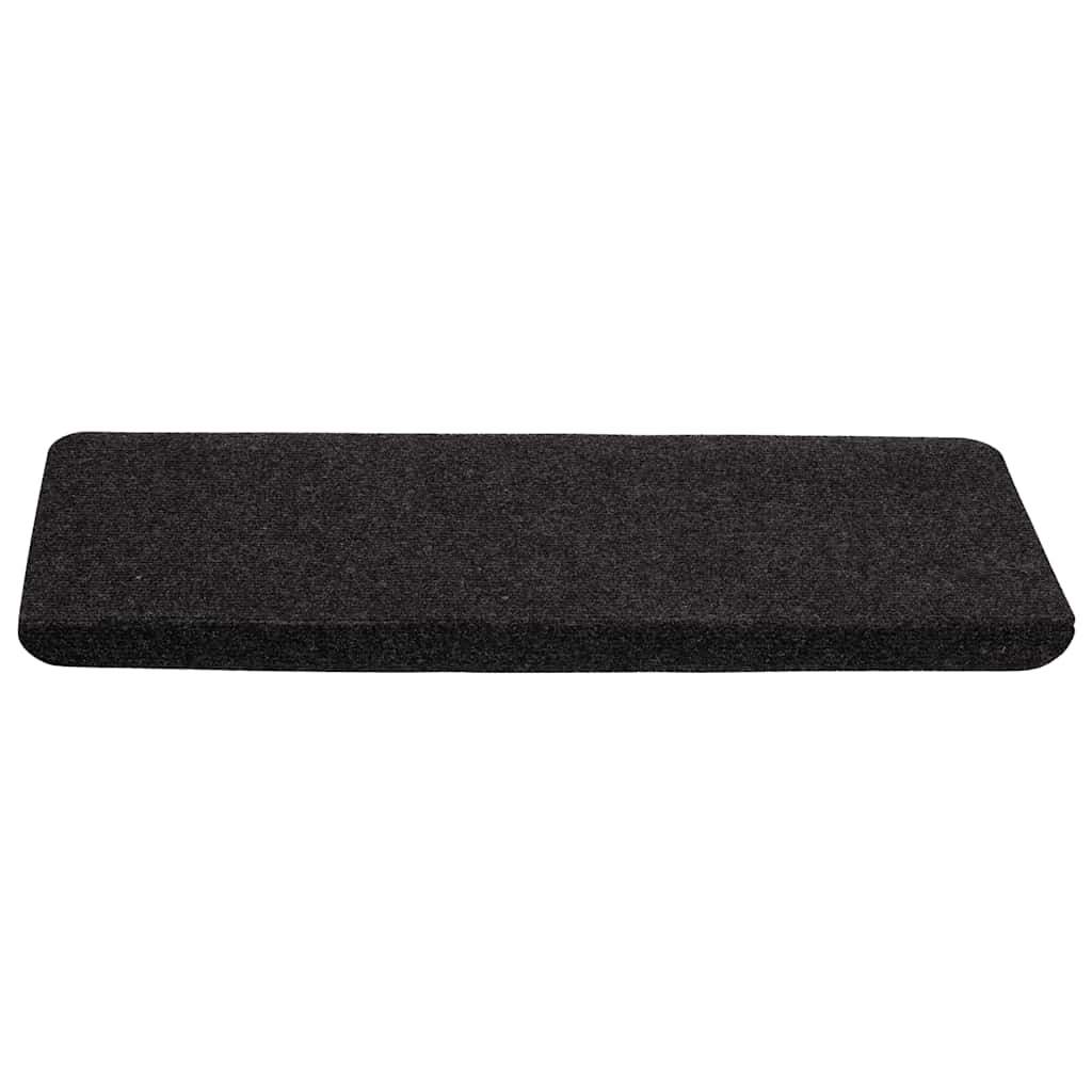 343478 vidaXL Stair Mats Self-adhesive 15 pcs 65x24,5x3,5 cm Black