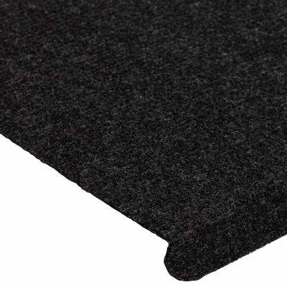 343478 vidaXL Stair Mats Self-adhesive 15 pcs 65x24,5x3,5 cm Black