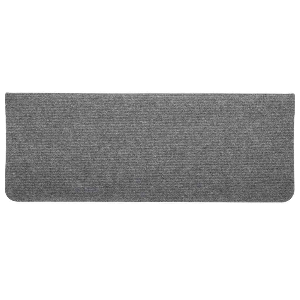 Stair Mats Self-adhesive 15 pcs 65x24,5x3,5 cm Grey