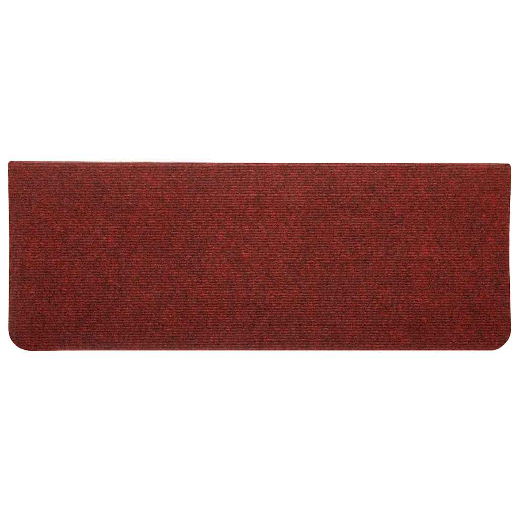 343480 vidaXL Stair Mats Self-adhesive 15 pcs 65x24,5x3,5 cm Red
