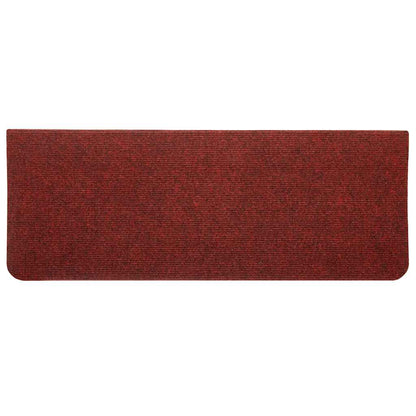 343480 vidaXL Stair Mats Self-adhesive 15 pcs 65x24,5x3,5 cm Red