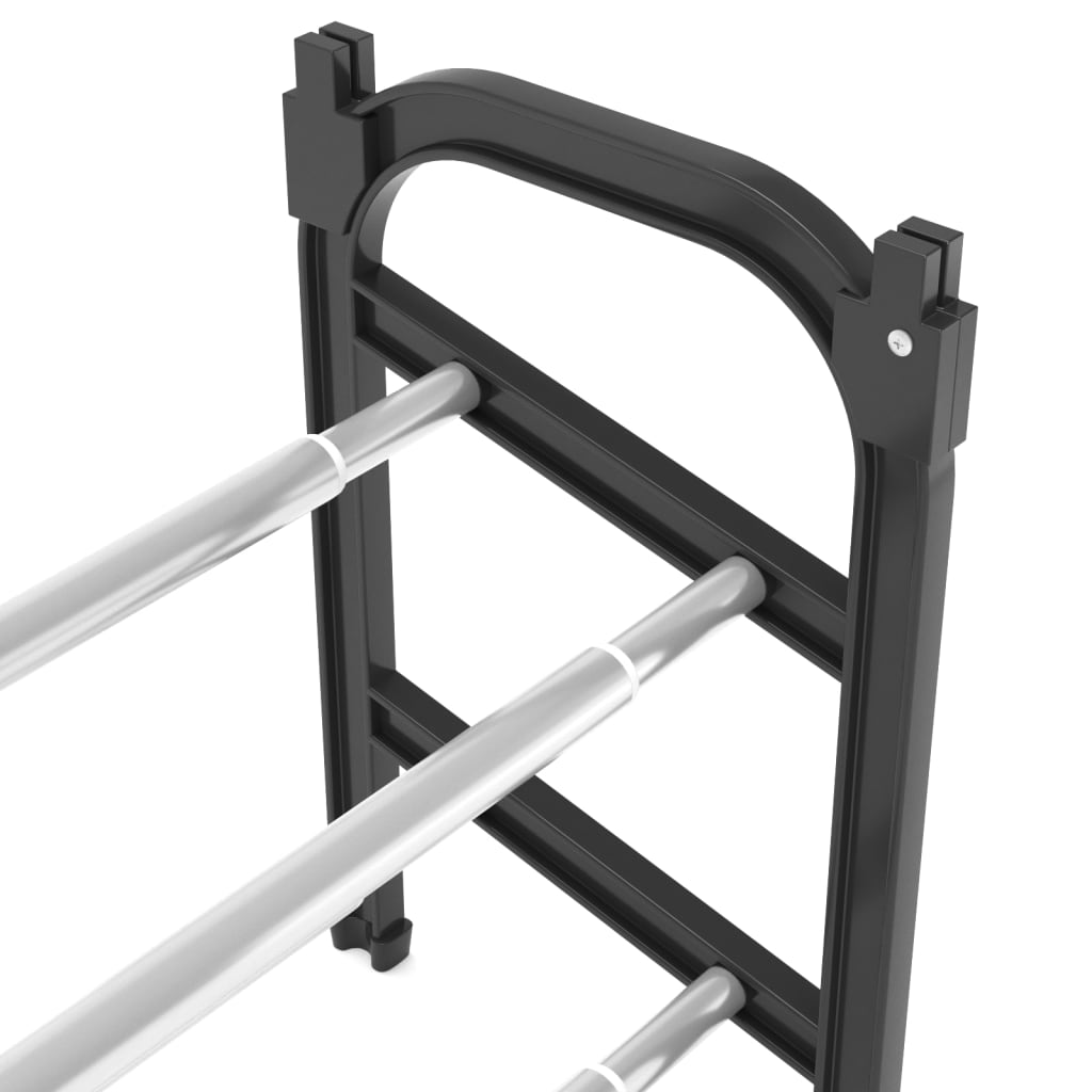 Extendable Shoe Rack with 2 Shelves 119x24x37 cm