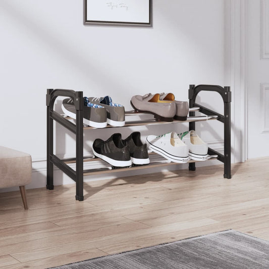 Shoe Rack | Black and Silver | Aluminium, Polystyrene, PE | Medium