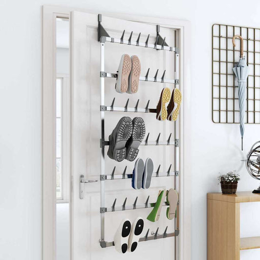 344372 vidaXL Hanging Shoe Rack Silver 66x13x139 cm