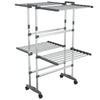 2-Tier Laundry Drying Rack with Wheels Silver 23.6"x27.6"x41.7"