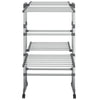 2-Tier Laundry Drying Rack with Wheels Silver 23.6"x27.6"x41.7"