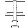 2-Tier Laundry Drying Rack with Wheels Silver 23.6"x27.6"x41.7"