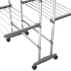 2-Tier Laundry Drying Rack with Wheels Silver 23.6"x27.6"x41.7"