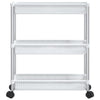 3-Tier Storage Trolley Silver and White Aluminium
