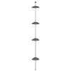 4-Tier Telescopic Shower Corner Shelf Silver Aluminum