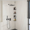 4-Tier Telescopic Shower Corner Shelf Silver Aluminum