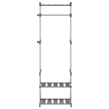 3-Tier Clothes Rack Silver 23.2"x11.4"x75.6" Aluminum