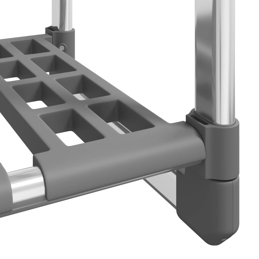 3-Tier Clothes Rack Silver 23.2"x11.4"x75.6" Aluminum