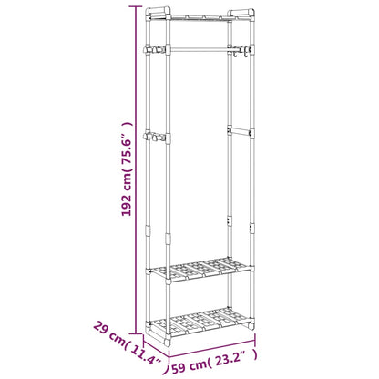 3-Tier Clothes Rack Silver 23.2"x11.4"x75.6" Aluminum