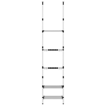 Telescopic Garden Rack with 3 Shelves Silver Aluminium