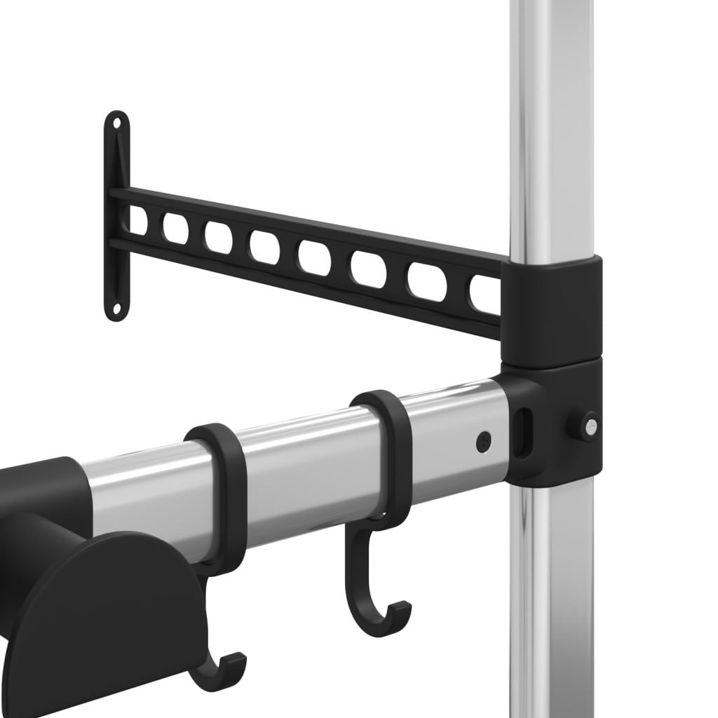 Telescopic Garden Rack with 3 Shelves Silver Aluminium