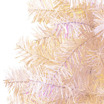 Artificial Christmas Tree with Iridescent Tips White 210 cm PVC