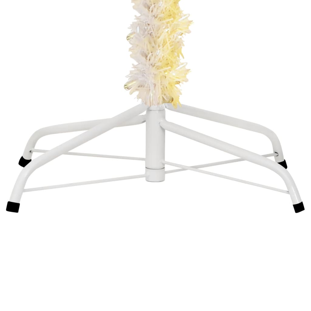 Artificial Christmas Tree with Iridescent Tips White 210 cm PVC