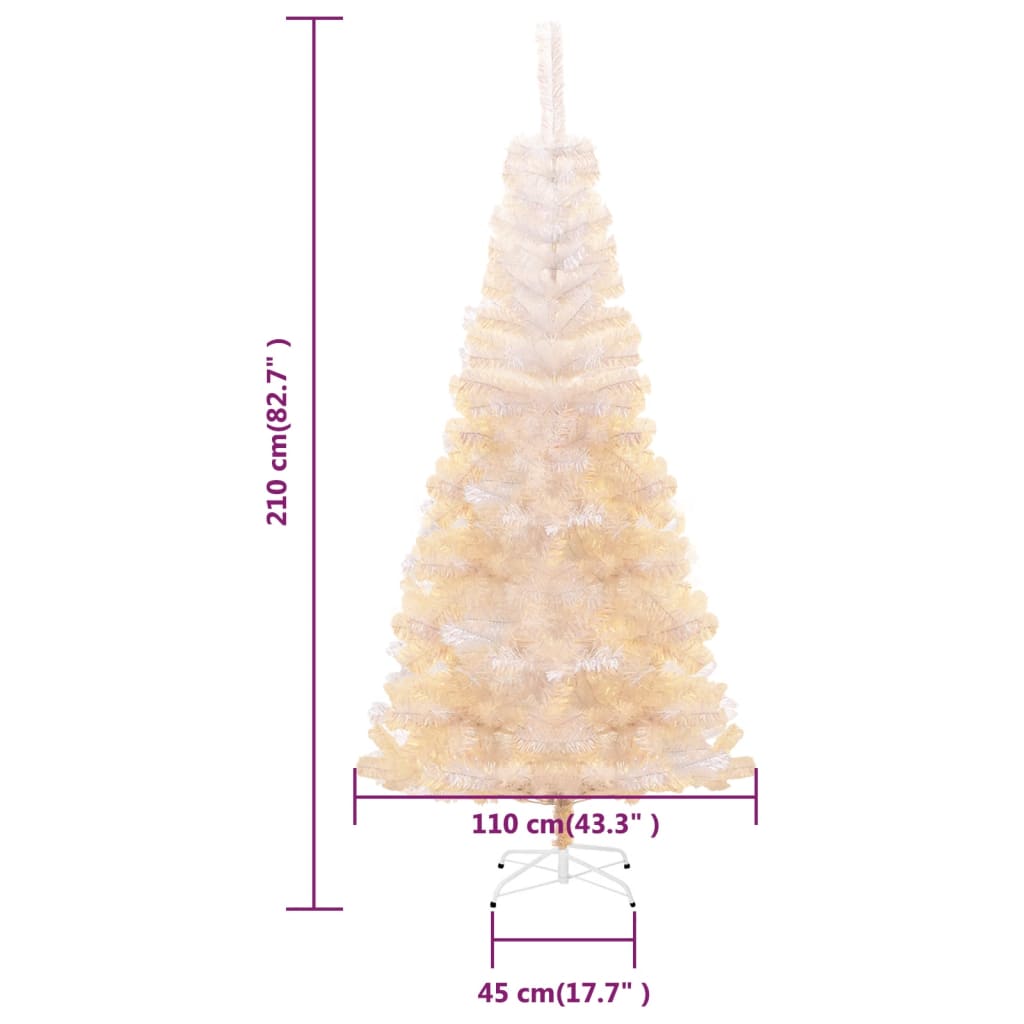 Artificial Christmas Tree with Iridescent Tips White 210 cm PVC