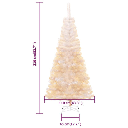 Artificial Christmas Tree with Iridescent Tips White 210 cm PVC