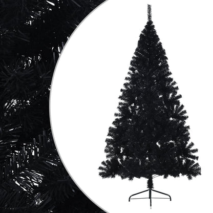 Artificial Half Christmas Tree with Stand Black 240 cm PVC