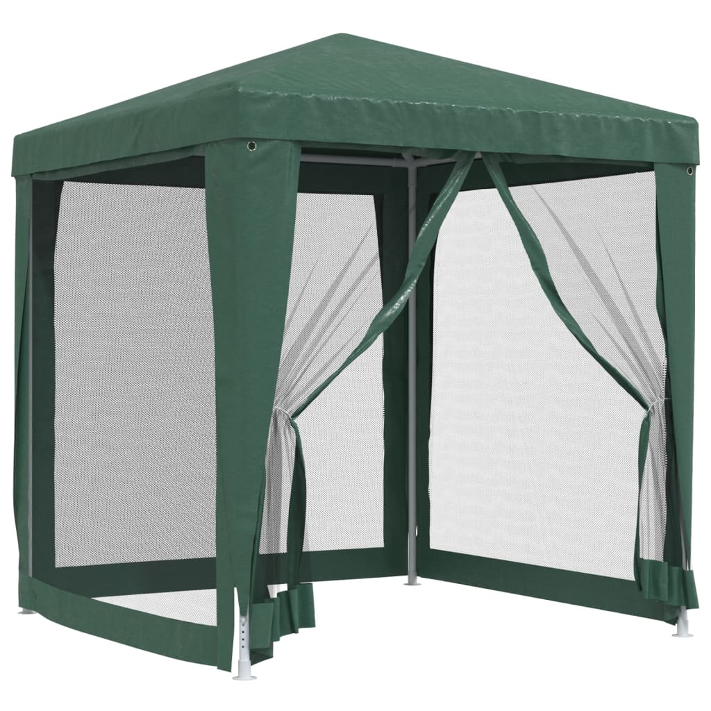 Party Tent with 4 Mesh Sidewalls Green 6.6'x6.6' HDPE