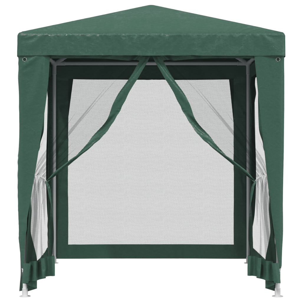 Party Tent with 4 Mesh Sidewalls Green 6.6'x6.6' HDPE