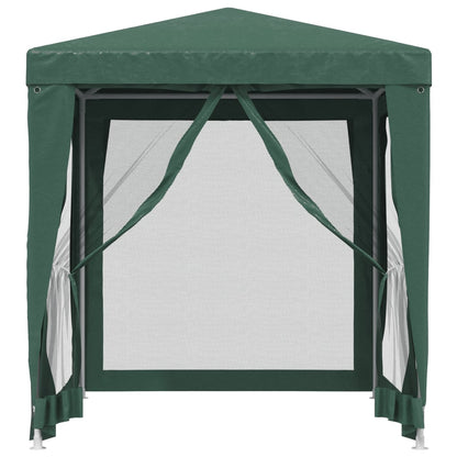 Party Tent with 4 Mesh Sidewalls Green 6.6'x6.6' HDPE