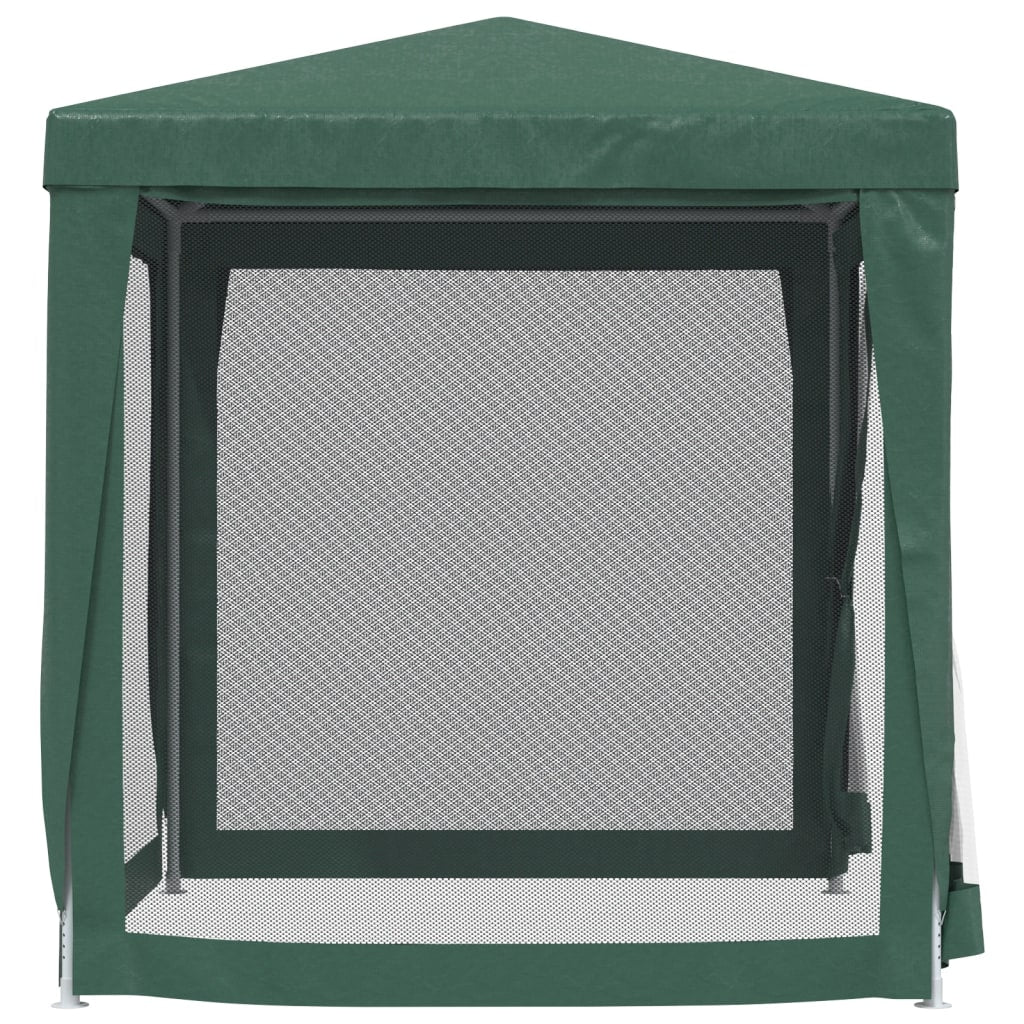 Party Tent with 4 Mesh Sidewalls Green 6.6'x6.6' HDPE