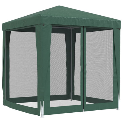Party Tent with 4 Mesh Sidewalls Green 6.6'x6.6' HDPE