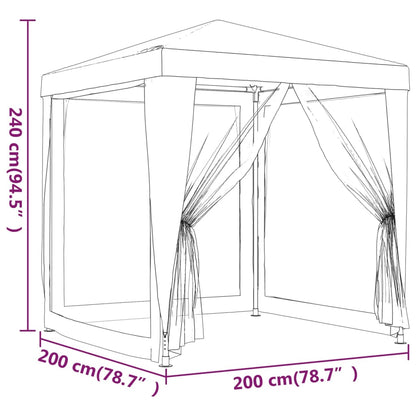 Party Tent with 4 Mesh Sidewalls Green 6.6'x6.6' HDPE
