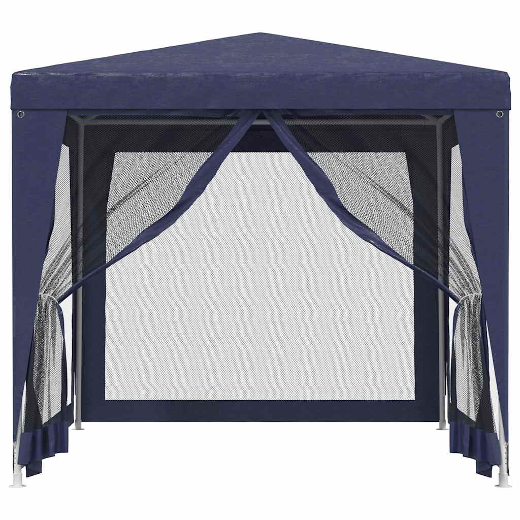 Party Tent with 4 Mesh Sidewalls Blue 8.2'x8.2'HDPE