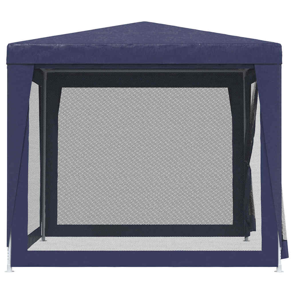Party Tent with 4 Mesh Sidewalls Blue 8.2'x8.2'HDPE