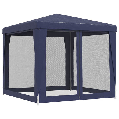 Party Tent with 4 Mesh Sidewalls Blue 8.2'x8.2'HDPE