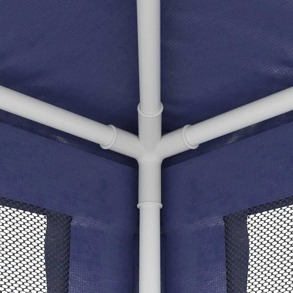 Party Tent with 4 Mesh Sidewalls Blue 8.2'x8.2'HDPE