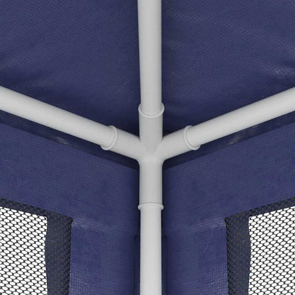 Party Tent with 4 Mesh Sidewalls Blue 8.2'x8.2'HDPE