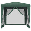 Party Tent with 4 Mesh Sidewalls Green 2.5x2.5 m HDPE