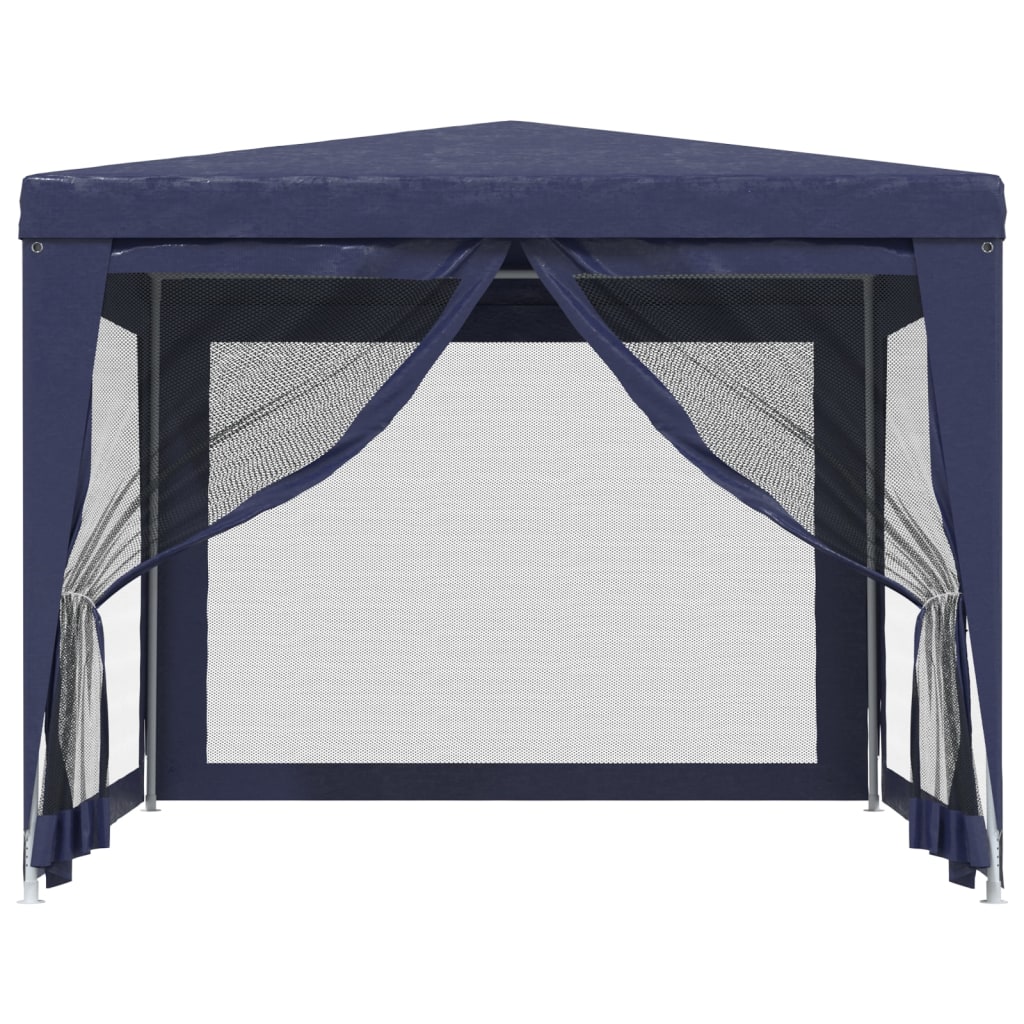 Party Tent with 4 Mesh Sidewalls Blue 9.8'x9.8'HDPE