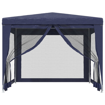Party Tent with 4 Mesh Sidewalls Blue 9.8'x9.8'HDPE