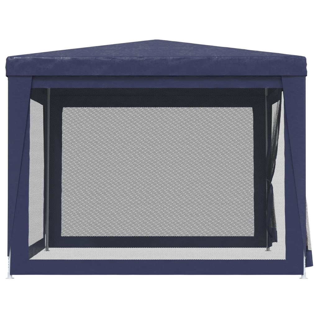 Party Tent with 4 Mesh Sidewalls Blue 9.8'x9.8'HDPE