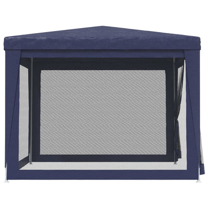 Party Tent with 4 Mesh Sidewalls Blue 9.8'x9.8'HDPE