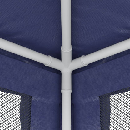 Party Tent with 4 Mesh Sidewalls Blue 9.8'x9.8'HDPE