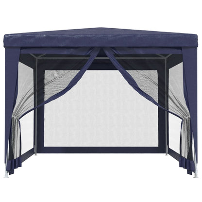 Party Tent with 4 Mesh Sidewalls Blue 9.8'x13.1' HDPE