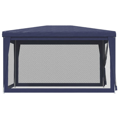 Party Tent with 4 Mesh Sidewalls Blue 9.8'x13.1' HDPE