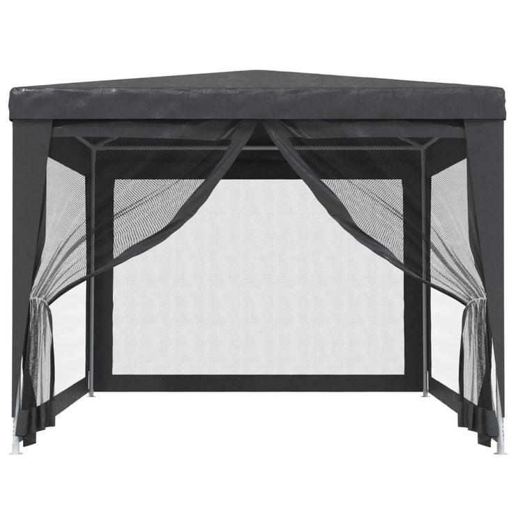 Party Tent with 4 Mesh Sidewalls Anthracite 3x4 m HDPE