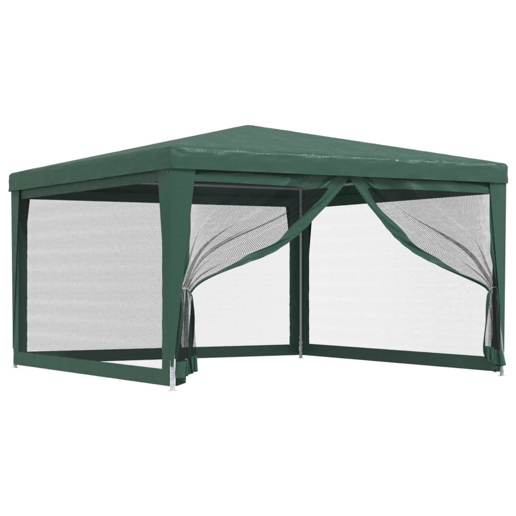 Party Tent with 4 Mesh Sidewalls Green 13.1'x13.1'HDPE