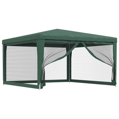 Party Tent with 4 Mesh Sidewalls Green 13.1'x13.1'HDPE